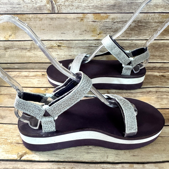 Teva Womens Flatform Universal Metallic Purple Sandals Size 9 - Picture 5 of 8